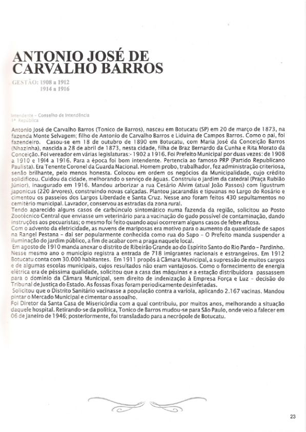 Foto - Registro biográfico dos prefeitos de Botucatu - Olavo Pinheiro Godoy