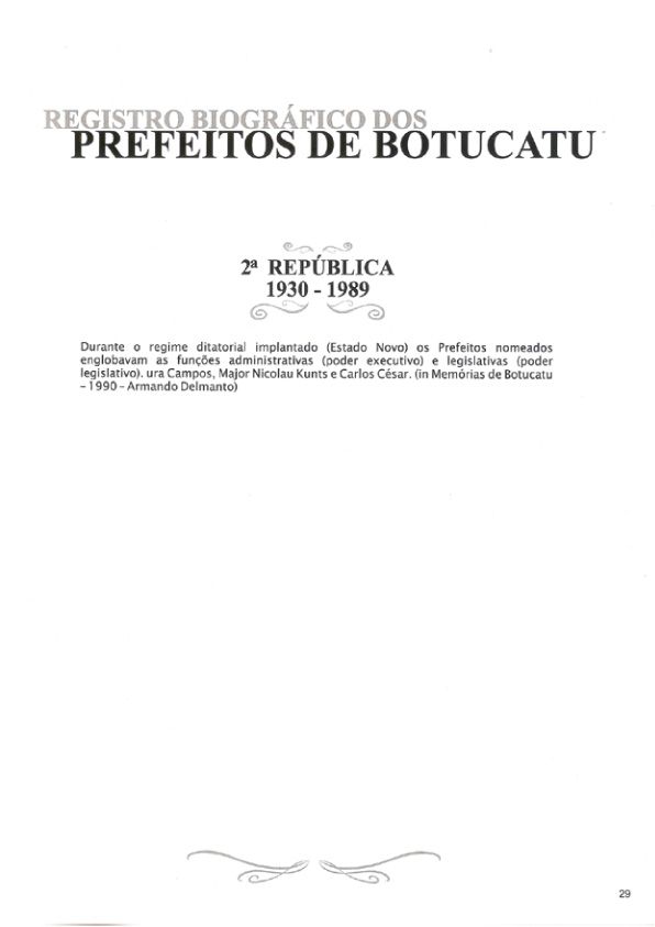 Foto - Registro biográfico dos prefeitos de Botucatu - Olavo Pinheiro Godoy