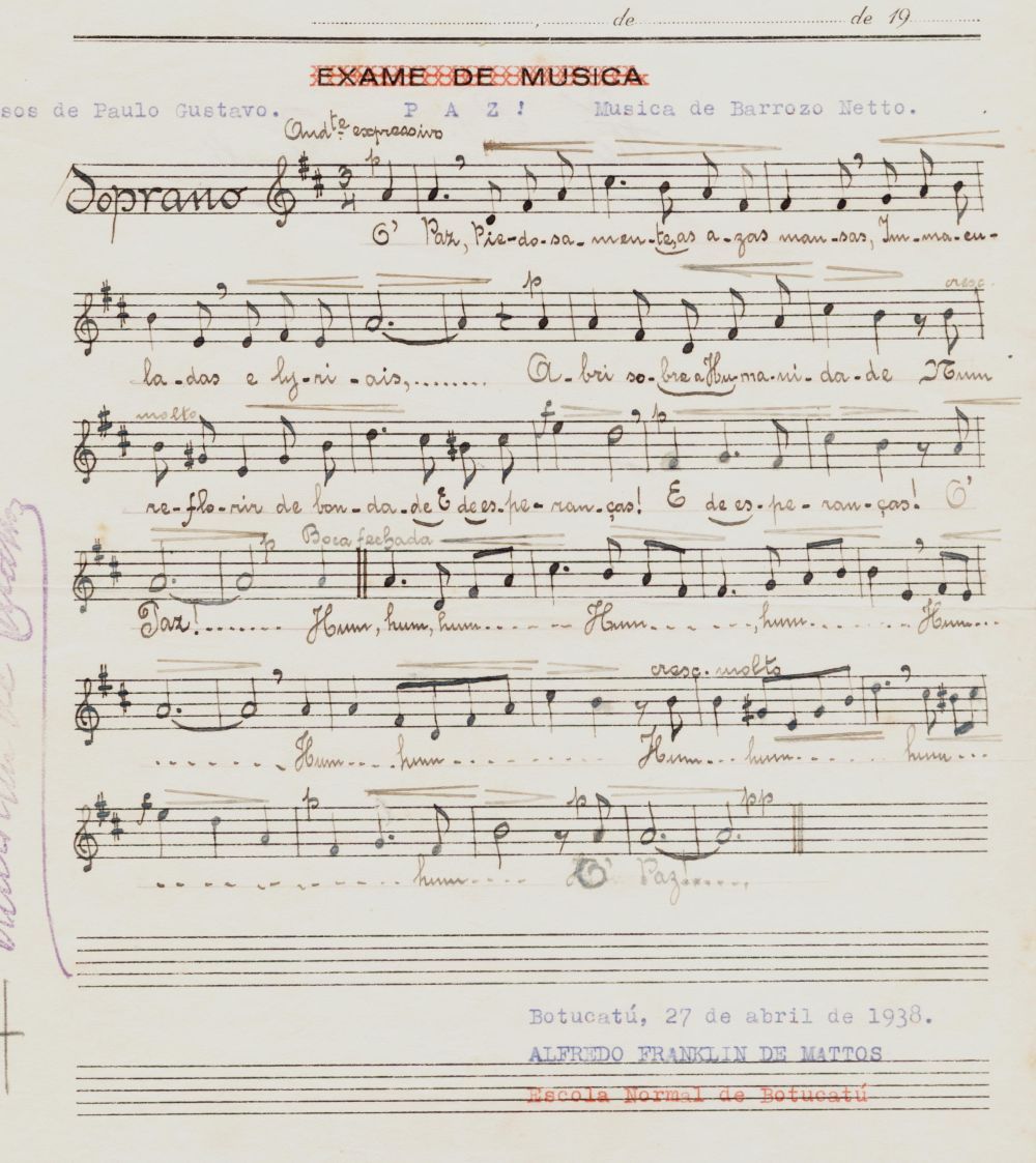 Foto - Espólio musical do Prof. Alfredo Franklin de Mattos
