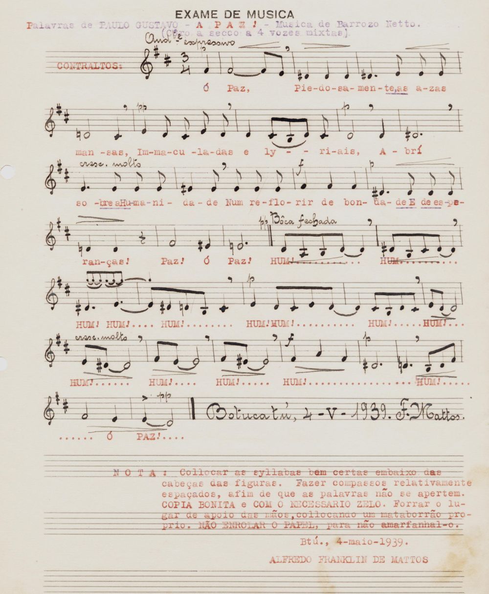 Foto - Espólio musical do Prof. Alfredo Franklin de Mattos
