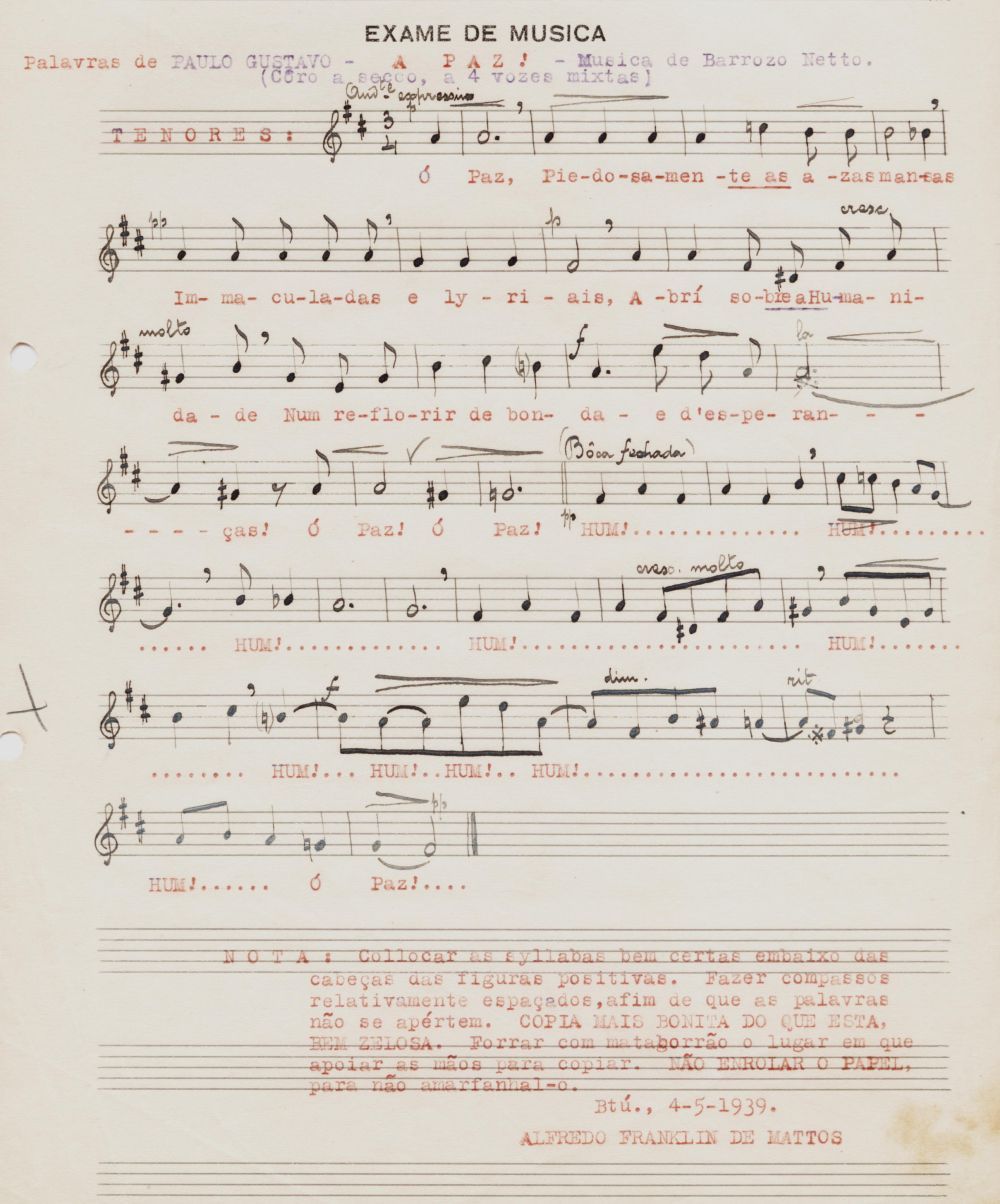 Foto - Espólio musical do Prof. Alfredo Franklin de Mattos
