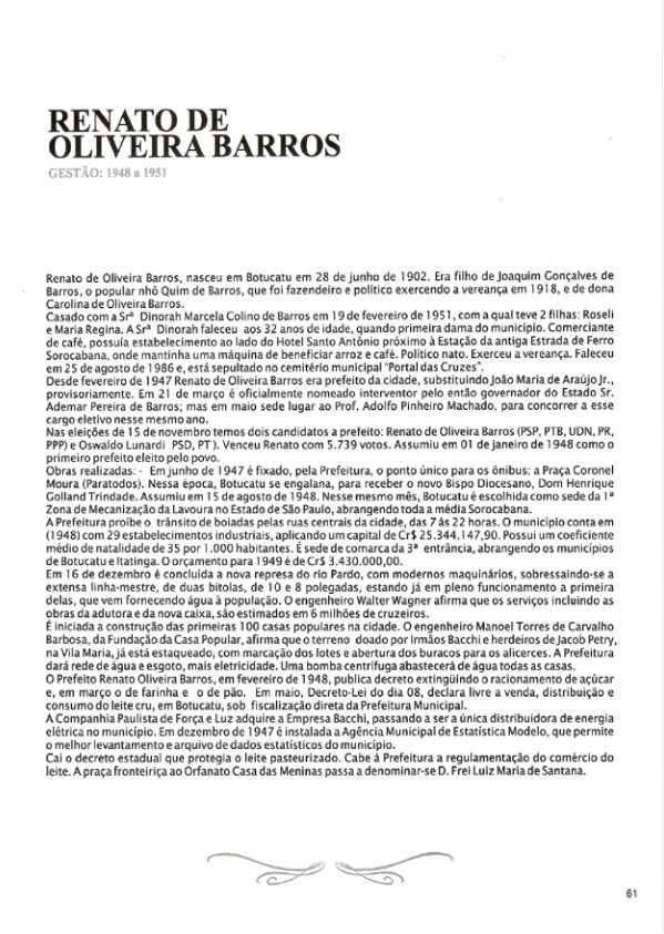 Foto - Registro biográfico dos prefeitos de Botucatu - Olavo Pinheiro Godoy