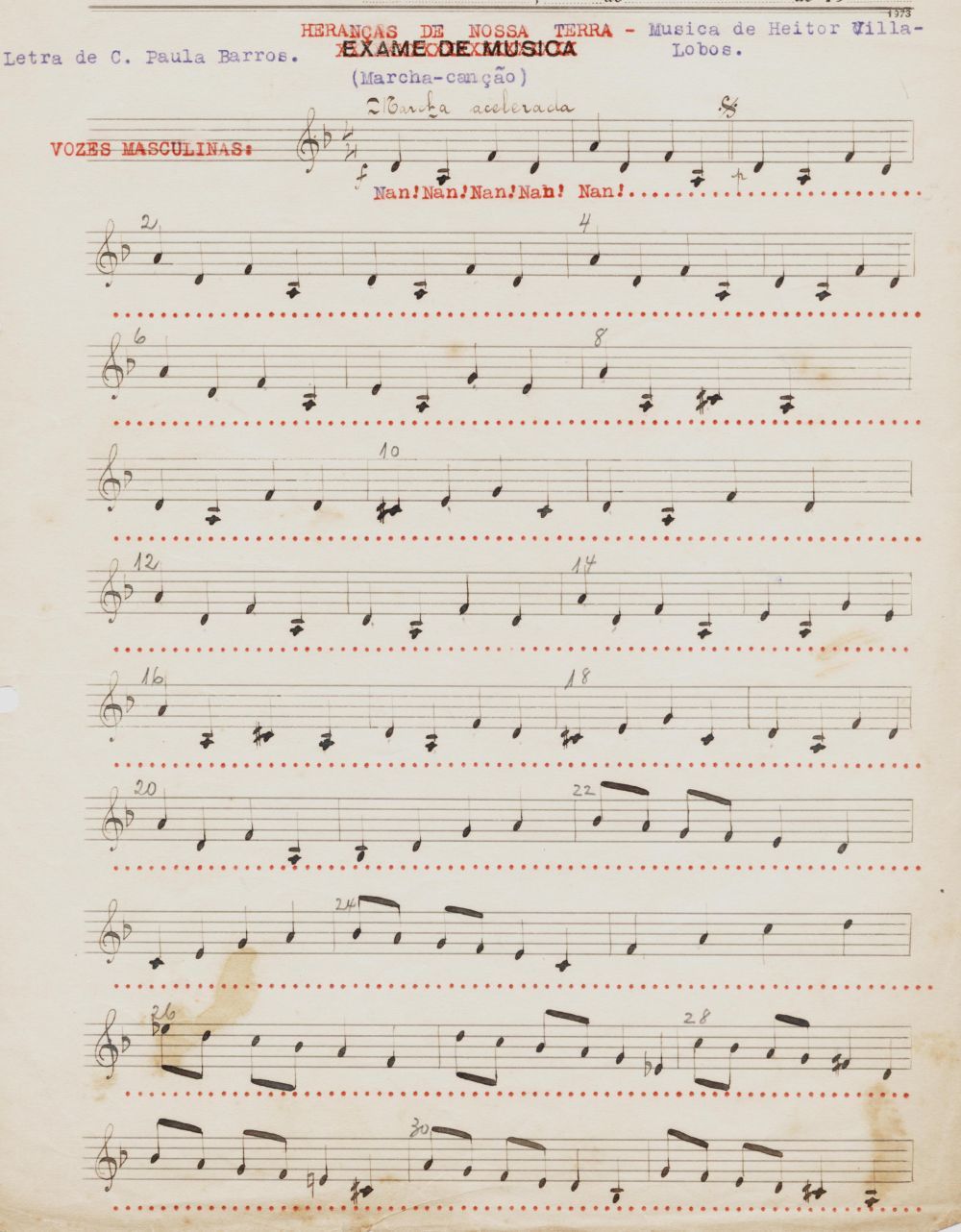 Foto - Espólio musical do Prof. Alfredo Franklin de Mattos
