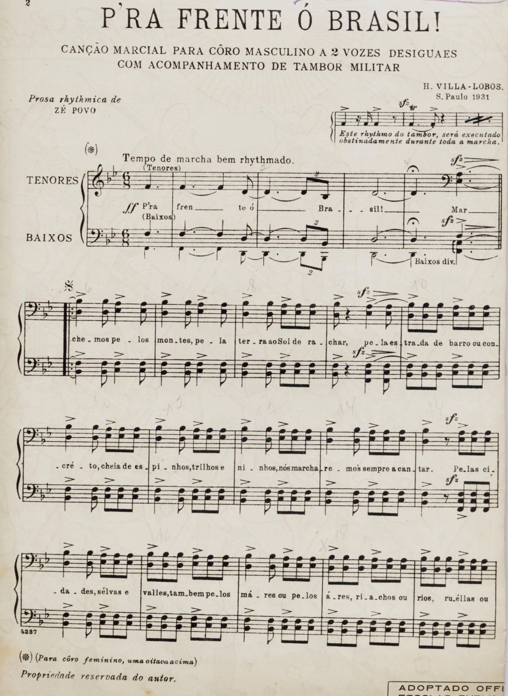 Foto - Espólio musical do Prof. Alfredo Franklin de Mattos
