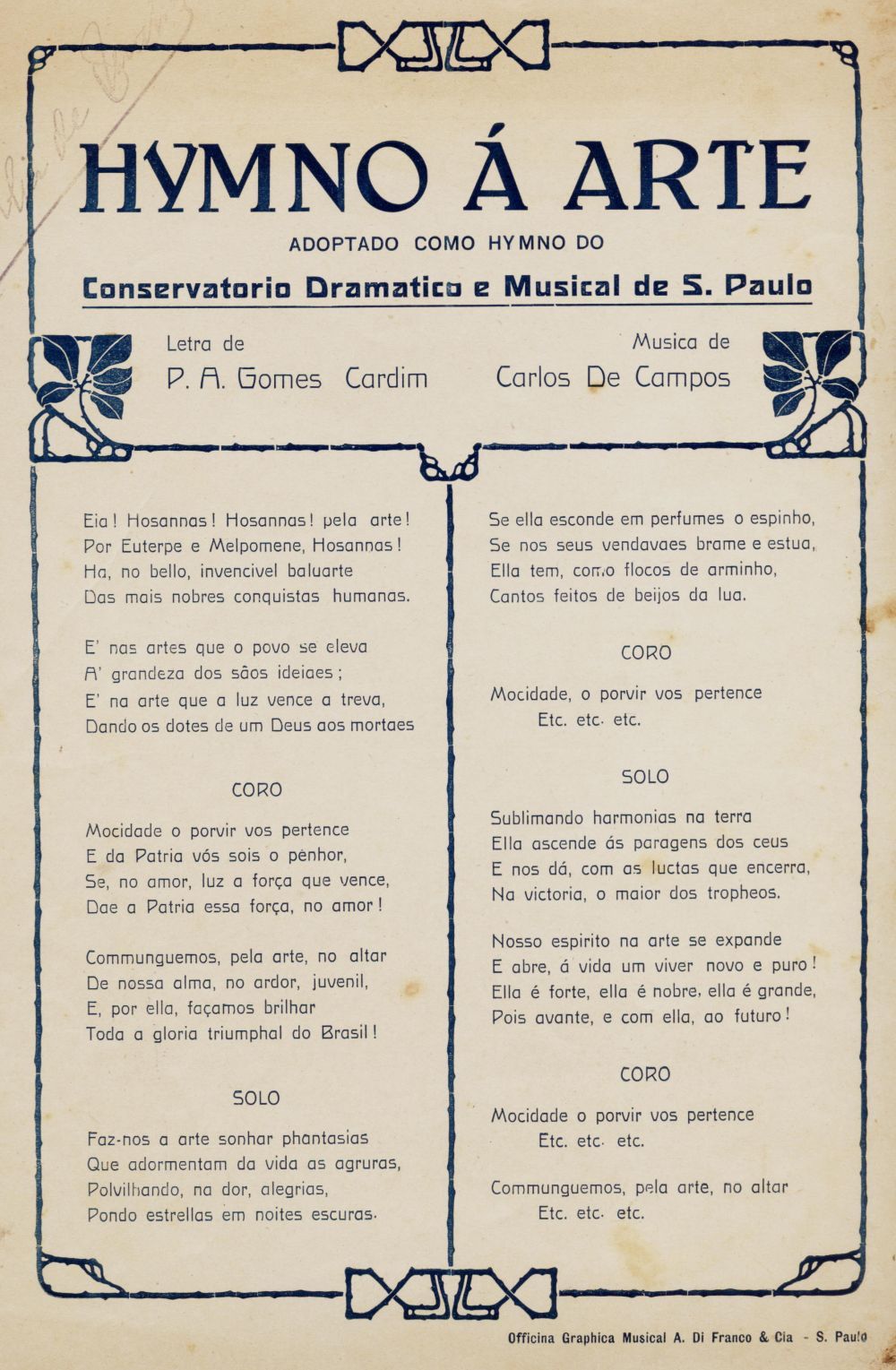 Foto - Espólio musical do Prof. Alfredo Franklin de Mattos
