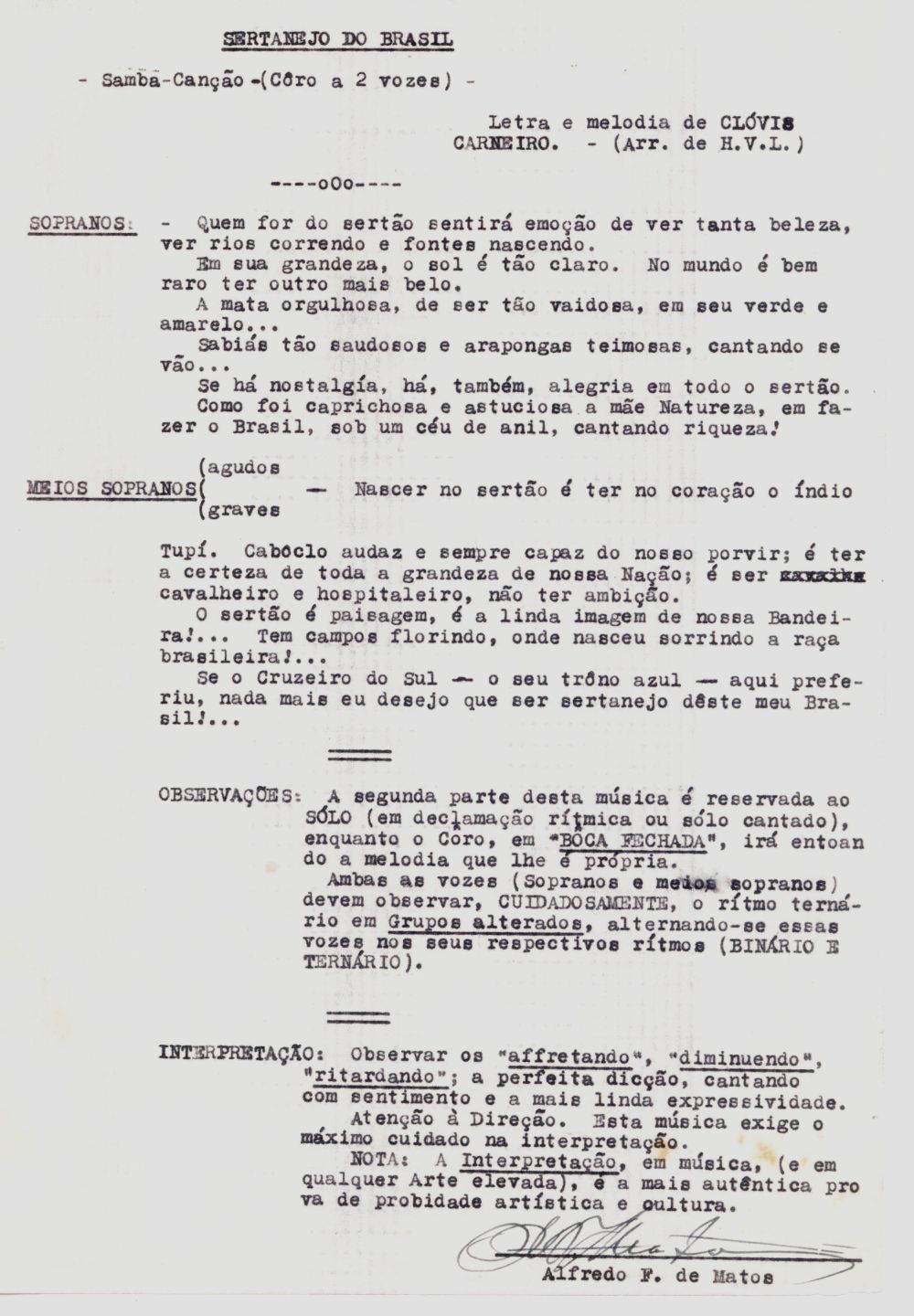 Foto - Espólio musical do Prof. Alfredo Franklin de Mattos
