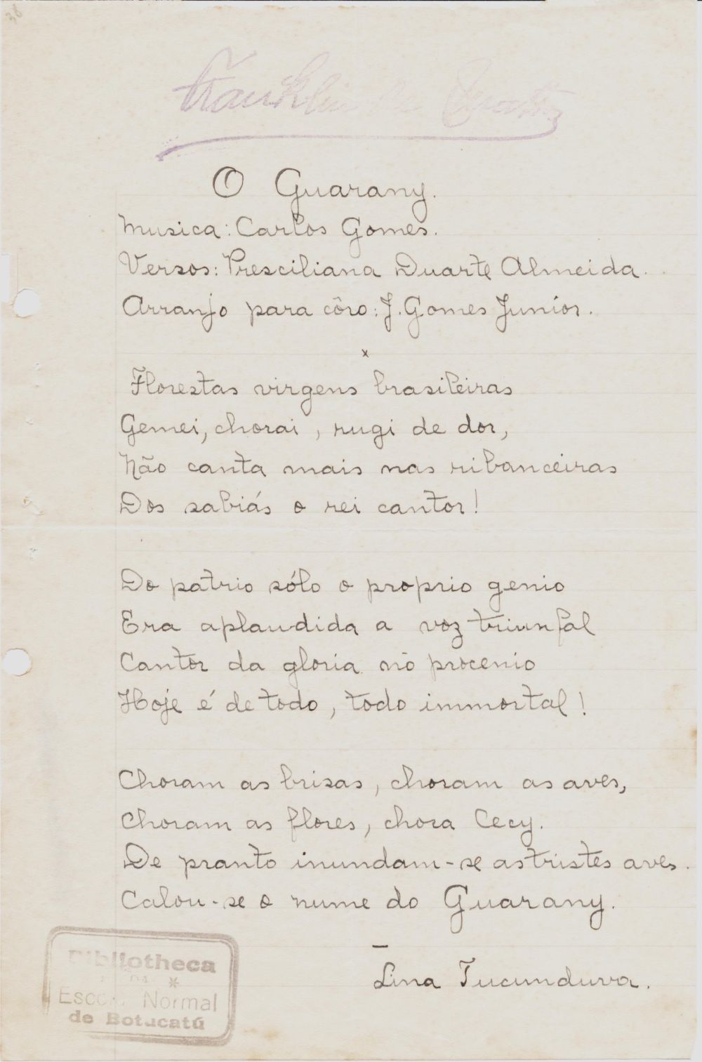 Foto - Espólio musical do Prof. Alfredo Franklin de Mattos
