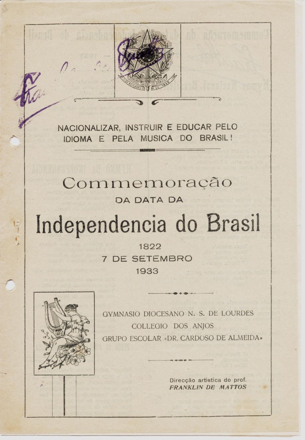 Foto - Espólio musical do Prof. Alfredo Franklin de Mattos
