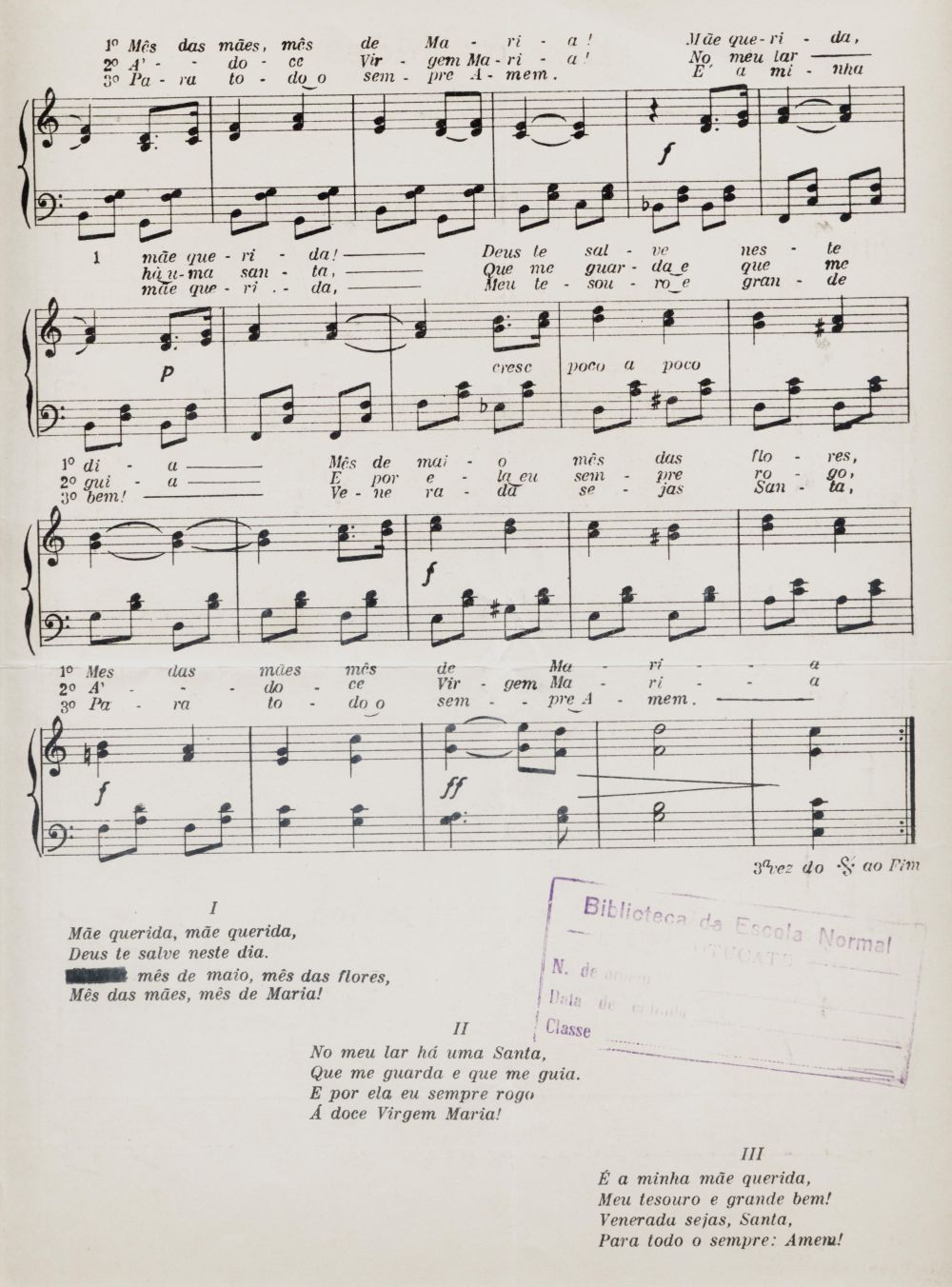 Foto - Espólio musical do Prof. Alfredo Franklin de Mattos
