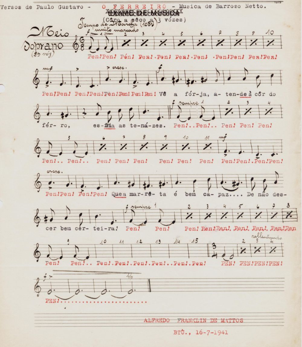 Foto - Espólio musical do Prof. Alfredo Franklin de Mattos
