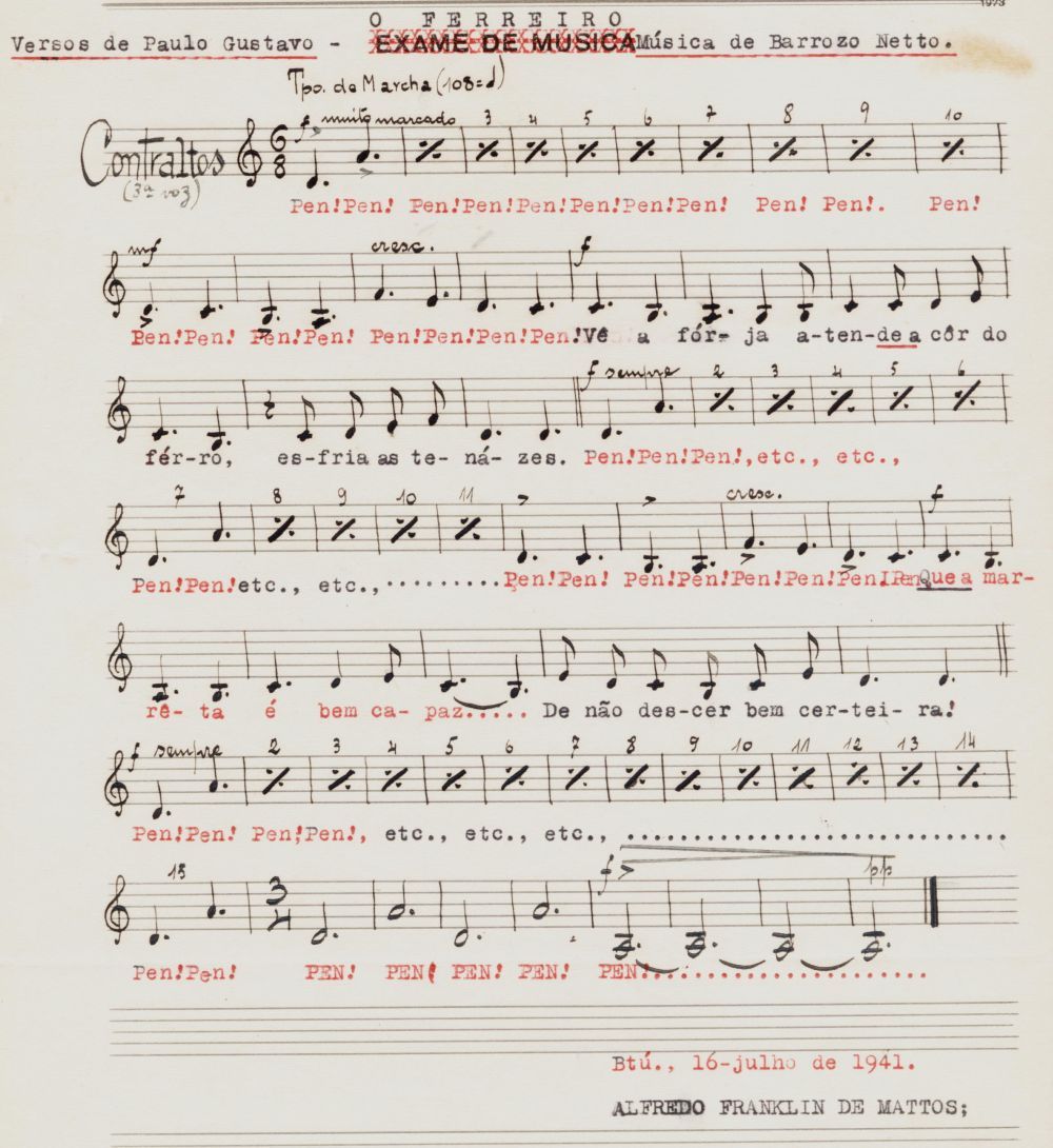 Foto - Espólio musical do Prof. Alfredo Franklin de Mattos
