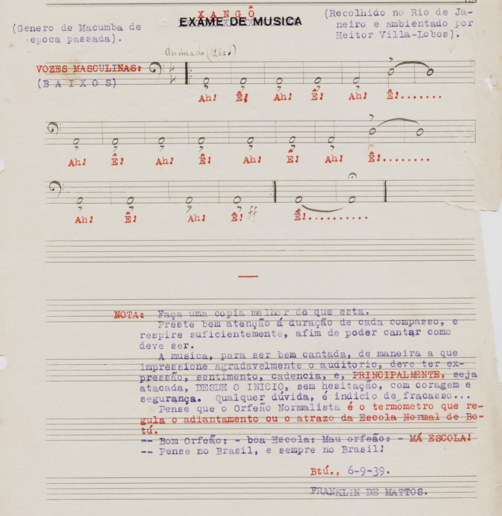 Foto - Espólio musical do Prof. Alfredo Franklin de Mattos
