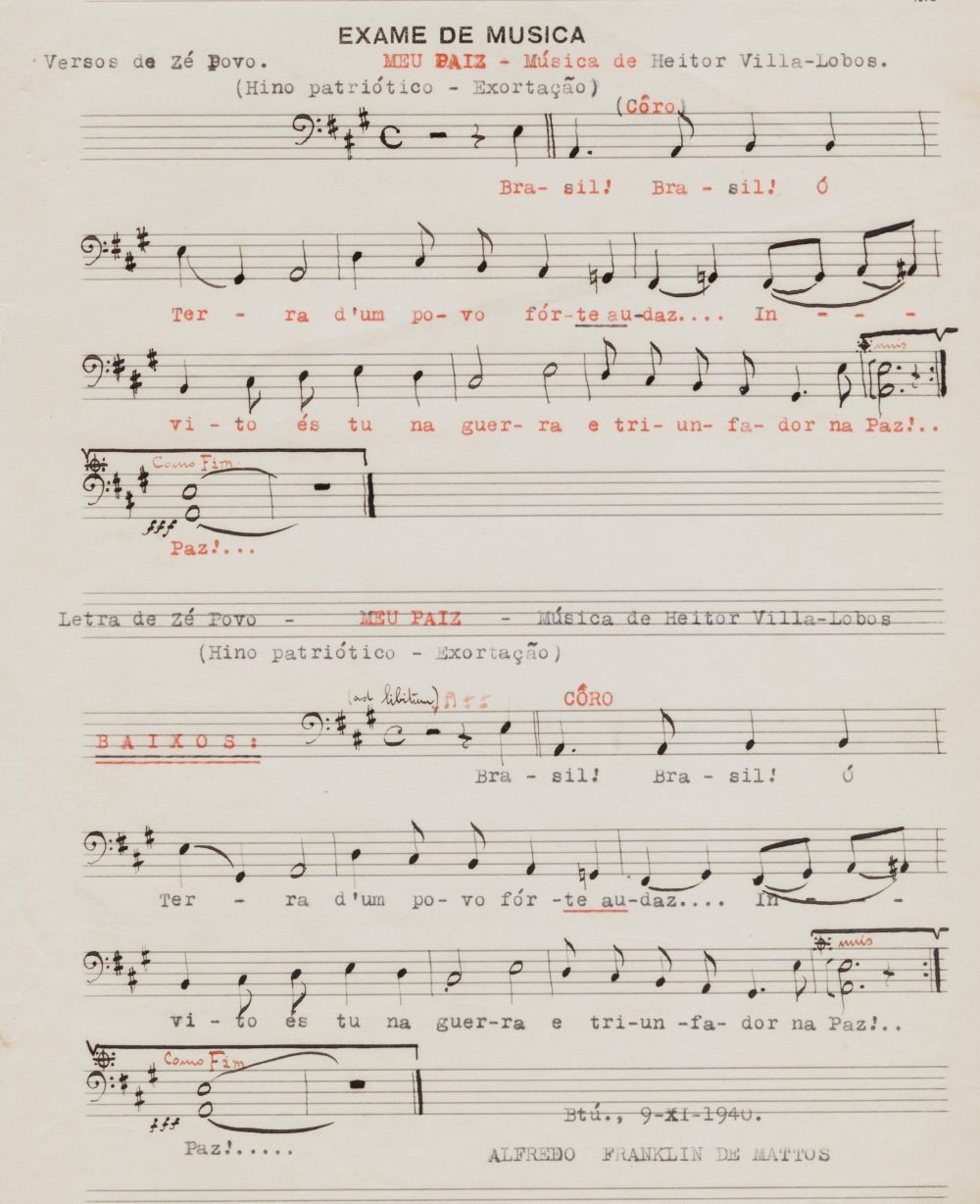 Foto - Espólio musical do Prof. Alfredo Franklin de Mattos
