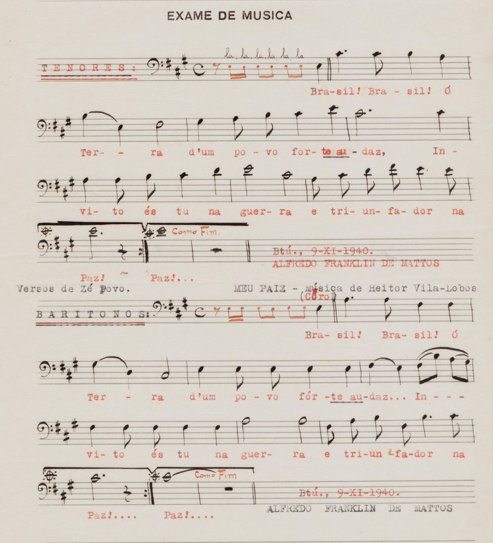 Foto - Espólio musical do Prof. Alfredo Franklin de Mattos
