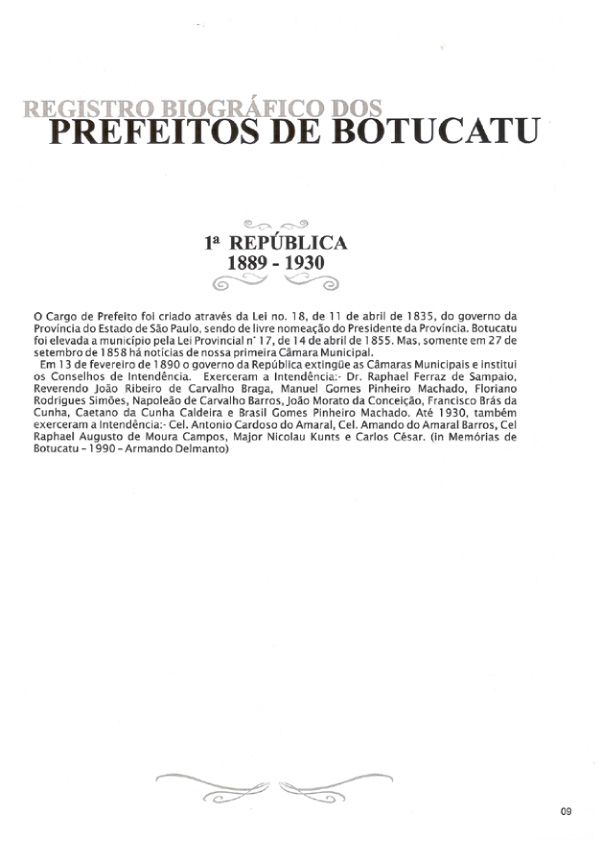 Foto - Registro biográfico dos prefeitos de Botucatu - Olavo Pinheiro Godoy