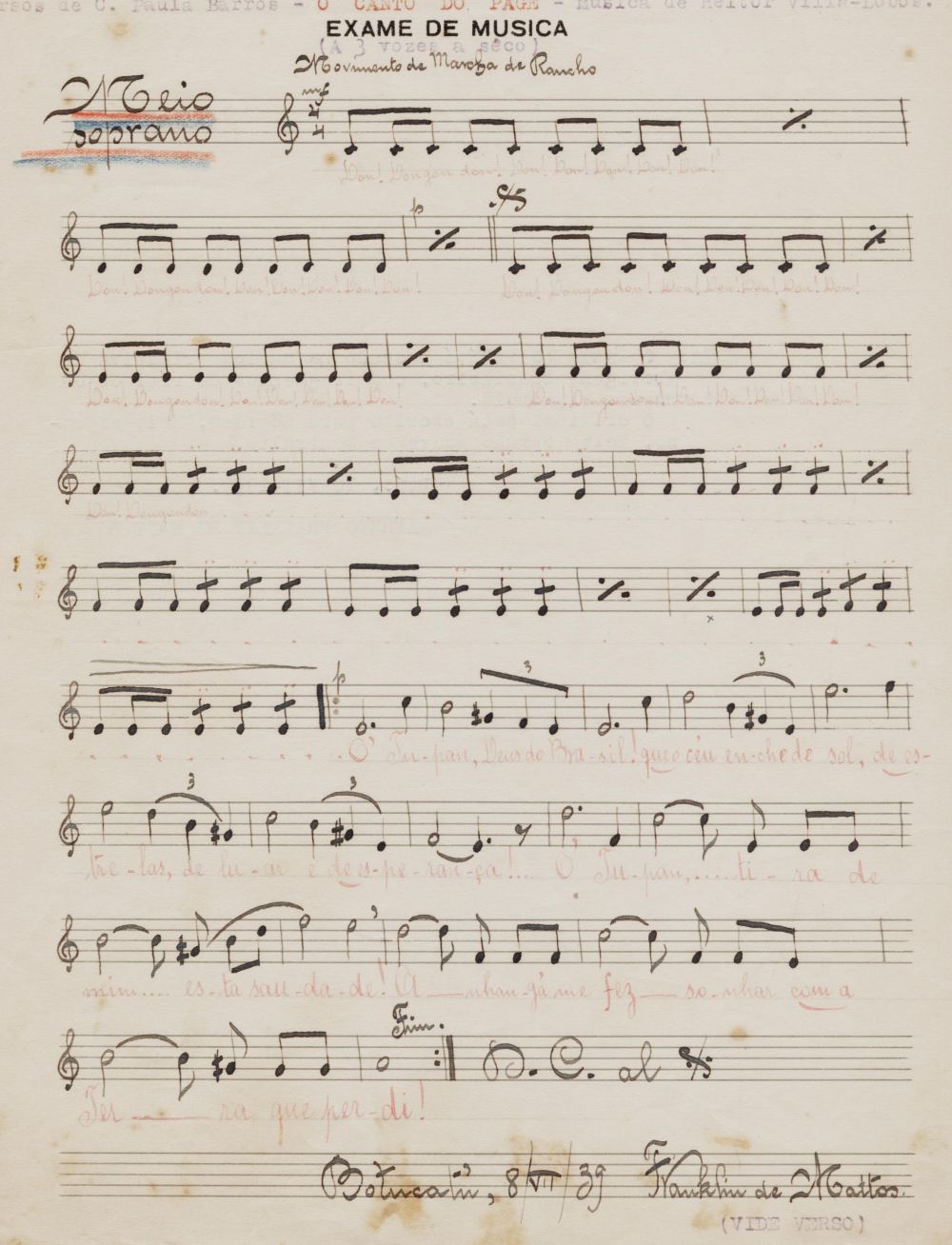 Foto - Espólio musical do Prof. Alfredo Franklin de Mattos
