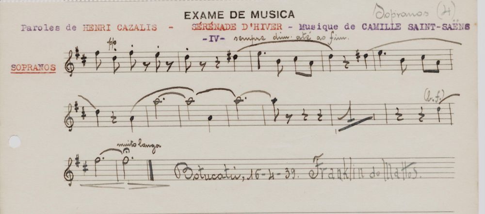 Foto - Espólio musical do Prof. Alfredo Franklin de Mattos
