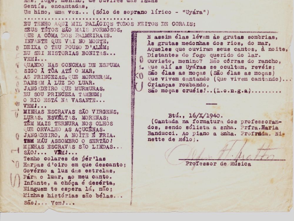 Foto - Espólio musical do Prof. Alfredo Franklin de Mattos
