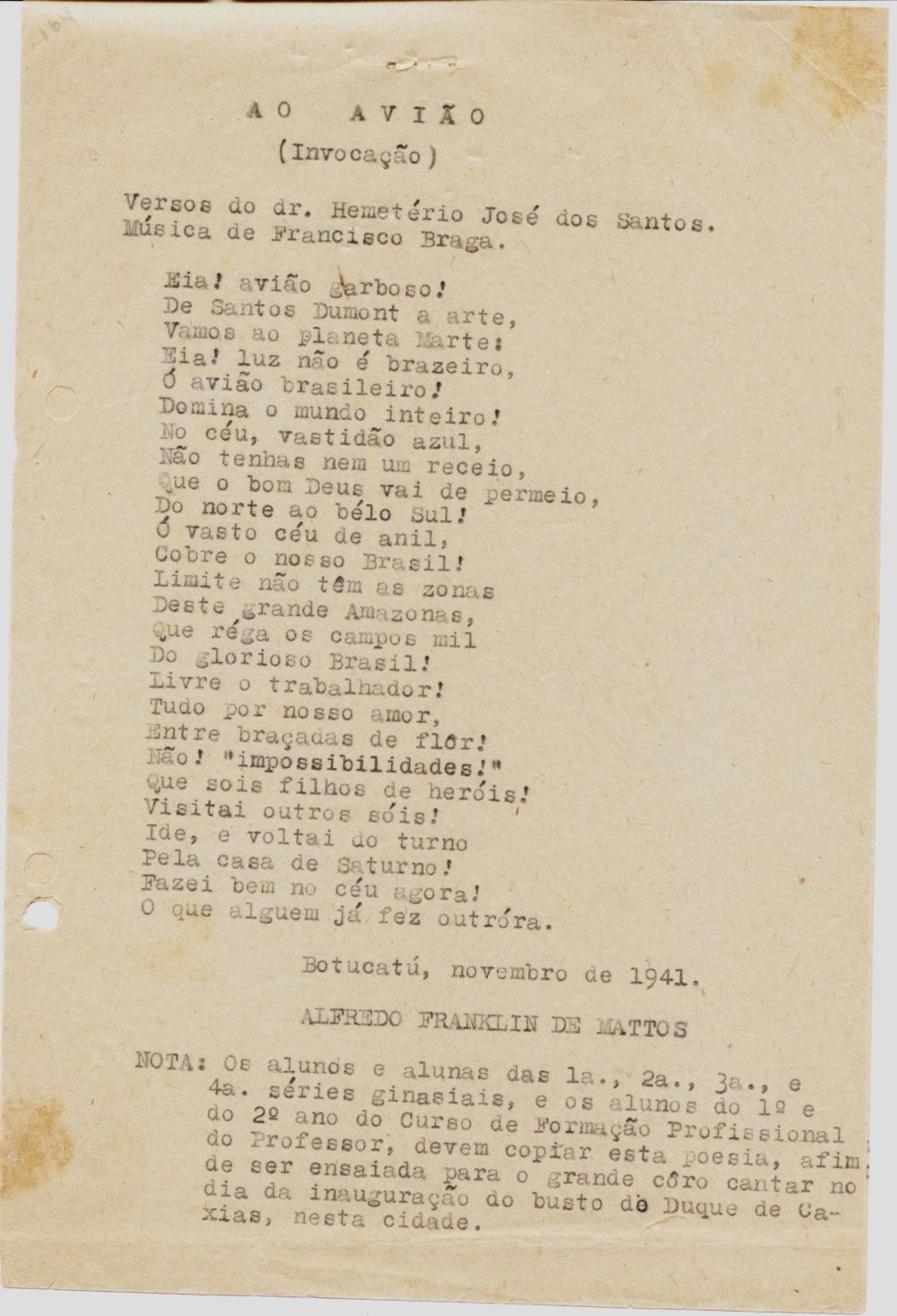 Foto - Espólio musical do Prof. Alfredo Franklin de Mattos
