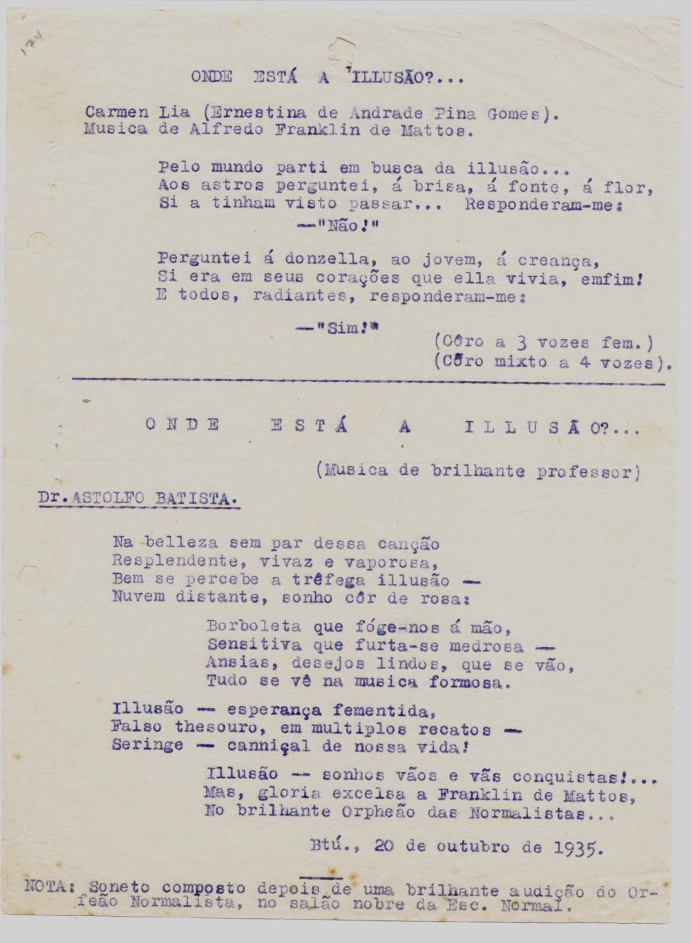 Foto - Espólio musical do Prof. Alfredo Franklin de Mattos
