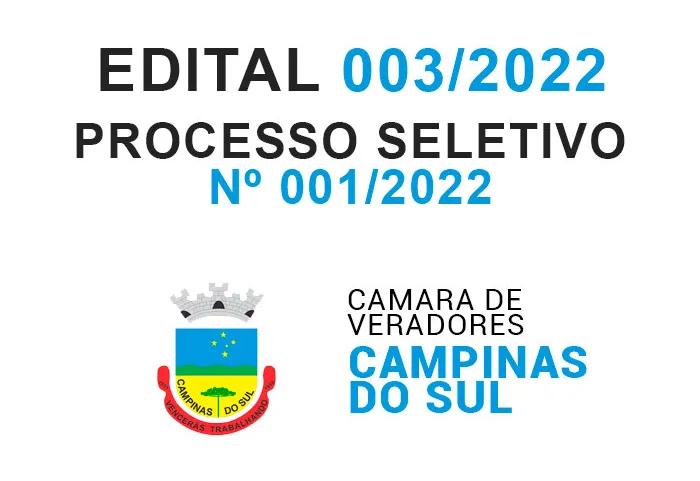 Edital Processo Seletivo 003 2022